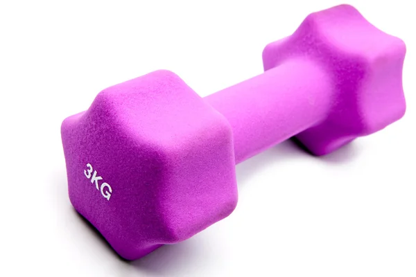 Pink 3 kg halteres em uma capa de neoprene — Fotografia de Stock