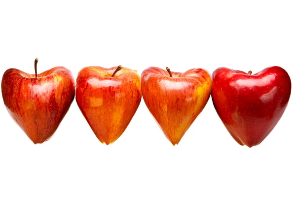 Süße Valentinskarte Äpfel Herzform — Stockfoto