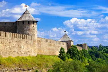 Ivangorod fortress at the border of Russia and Estonia clipart