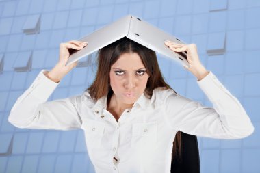 Frustrated businesswoman clipart