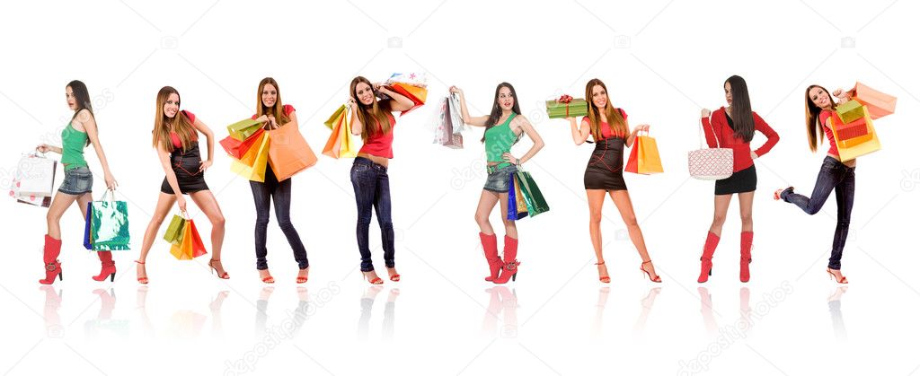 Attractive shopping woman