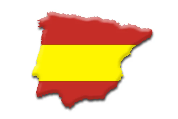 Espanha mapa e bandeira — Fotografia de Stock