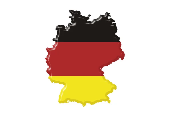 Duitse kaart en vlag — Stockfoto