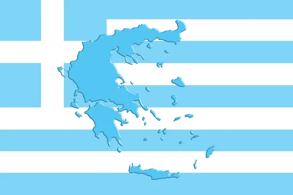 Grecia mappa e bandiera — Foto Stock