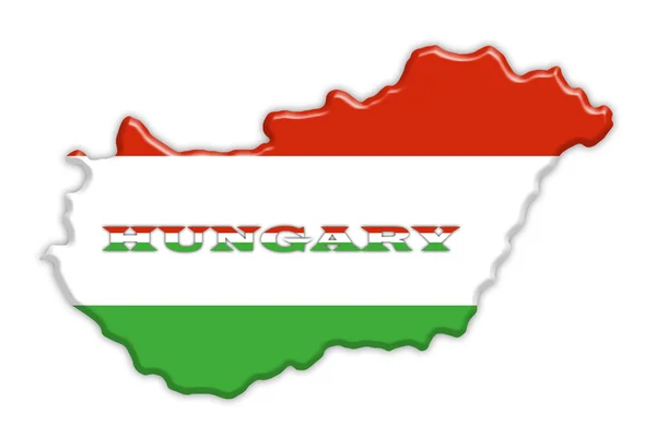 stock image Hungary map and flag