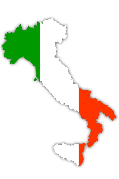Ιταλικό χάρτη και σημαία. — Φωτογραφία Αρχείου