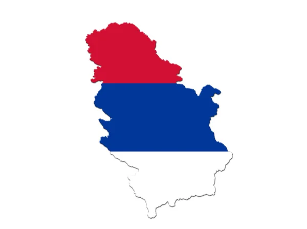 stock image Serbia map and flag