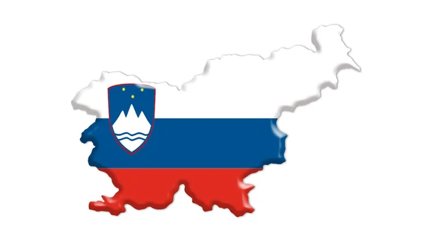 Slovenya harita ve bayrak — Stok fotoğraf