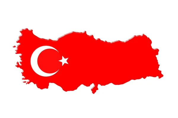 土耳其地图和国旗 — 图库照片