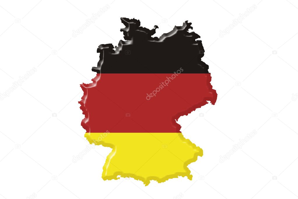 German map and flag