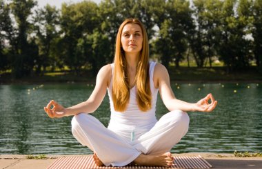 Yoga outdoor pose clipart