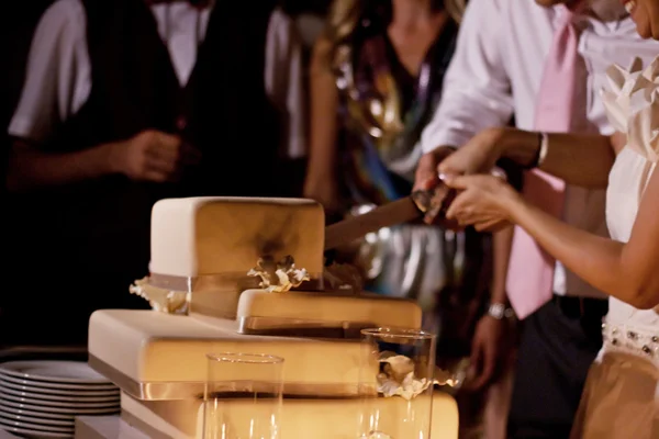 stock image Cutting a wedding cake