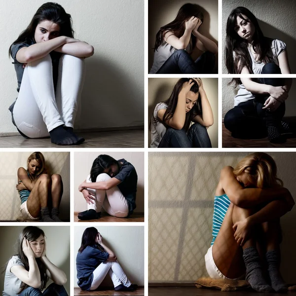 Collage deprimido —  Fotos de Stock