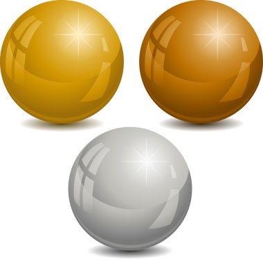 Set of color pearl clipart