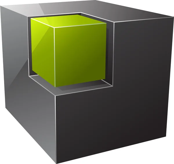 Svart kub. — Stock vektor