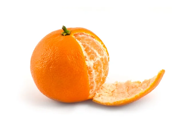 Mandarinfrukt Isolerad Vit Bakgrund — Stockfoto