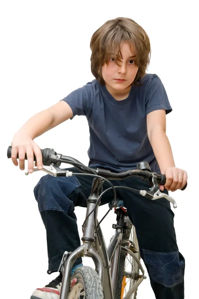 在一辆自行车上的孩子 — 图库照片