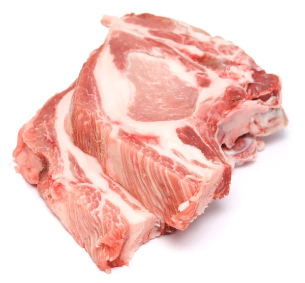 Carne Crua Fresca Isolada Branco — Fotografia de Stock