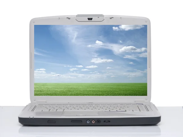 Laptop Isolerad Vit Bakgrund — Stockfoto