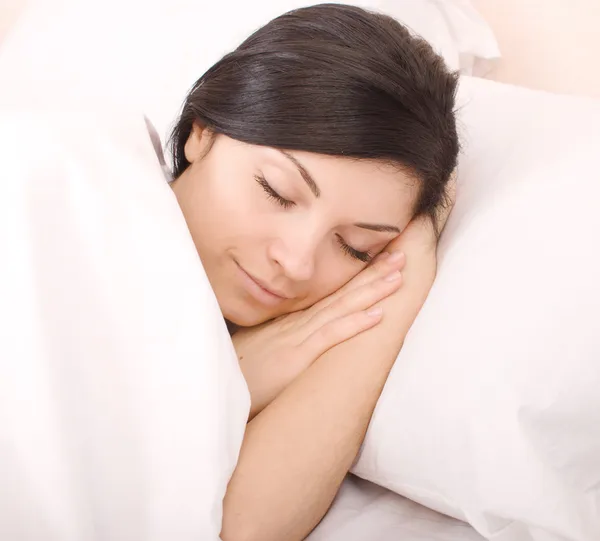 Крупним Планом Знімок Красивої Сплячої Жінки — стокове фото