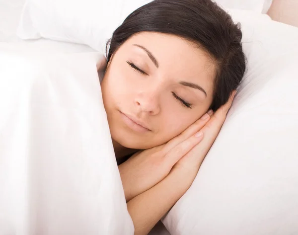Крупним Планом Знімок Красивої Сплячої Жінки — стокове фото