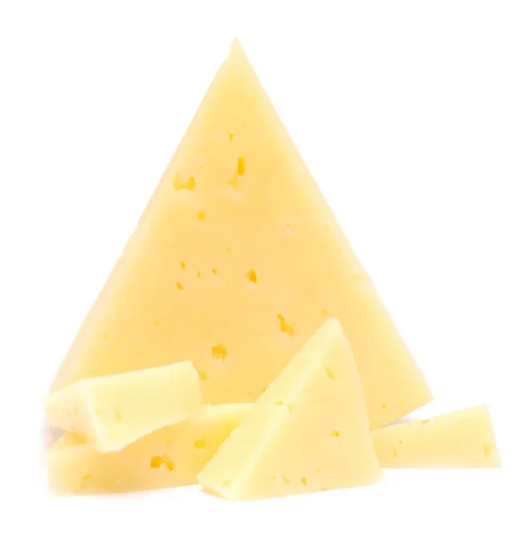 Izole Üzerine Beyaz Peynir Parçalarını — Stok fotoğraf