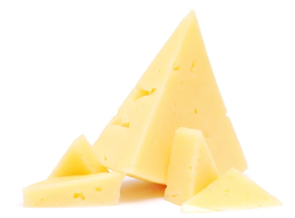 Izole Üzerine Beyaz Peynir Parçalarını — Stok fotoğraf