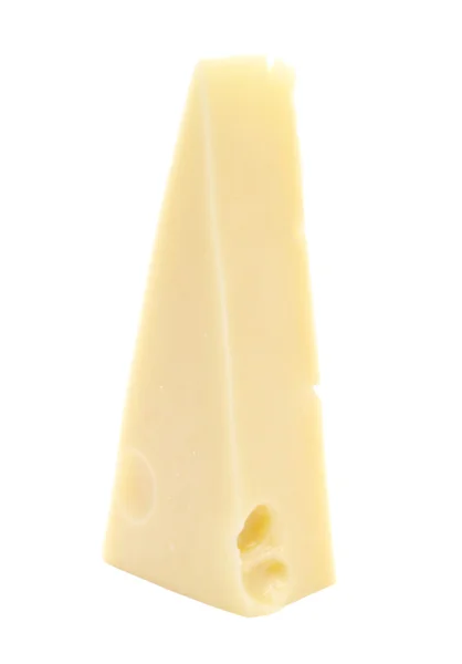 Сыр Кусок Изолирован Белом — стоковое фото
