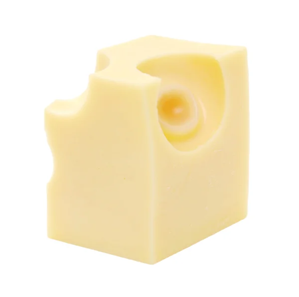 Cheese Cube Isolated White — Stock Photo, Image