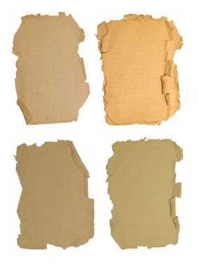 Set of very old papers isolated on white clipart