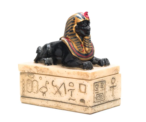 Egyptská Sfinga Izolovaných Bílém Pozadí — Stock fotografie