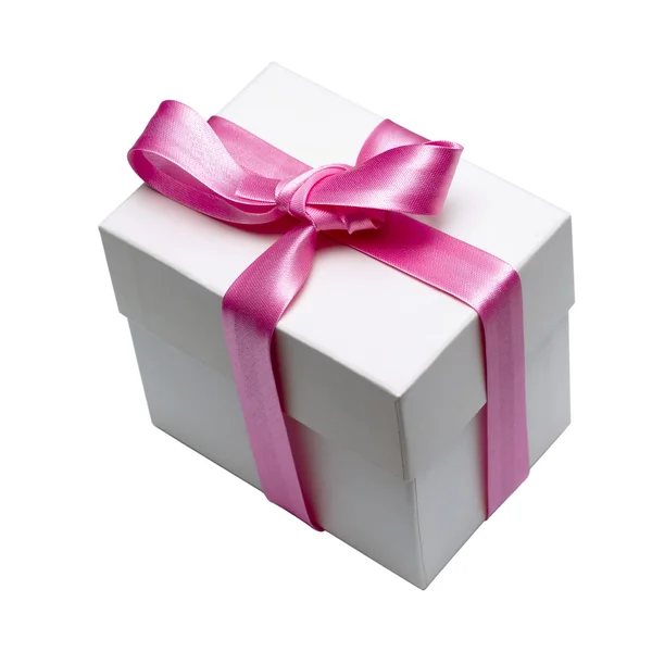 Gift Box Tied Satin Ribbon — Stock Photo, Image