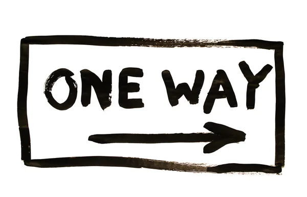 stock image -One way- post it white
