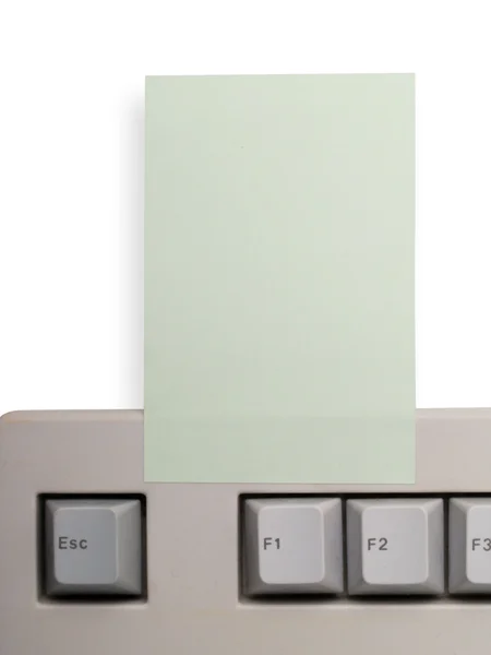 Aufkleber Auf Die Tastatur Geklebt — Stockfoto
