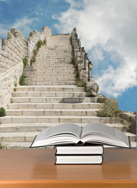 Books Stairs — Stock Photo, Image