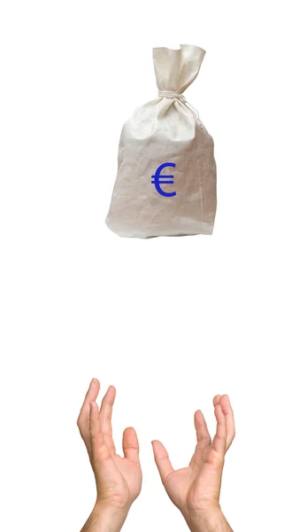 Сумка с евро — стоковое фото