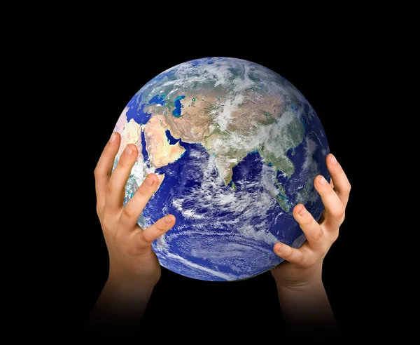 Mani con il pianeta terra — Foto Stock