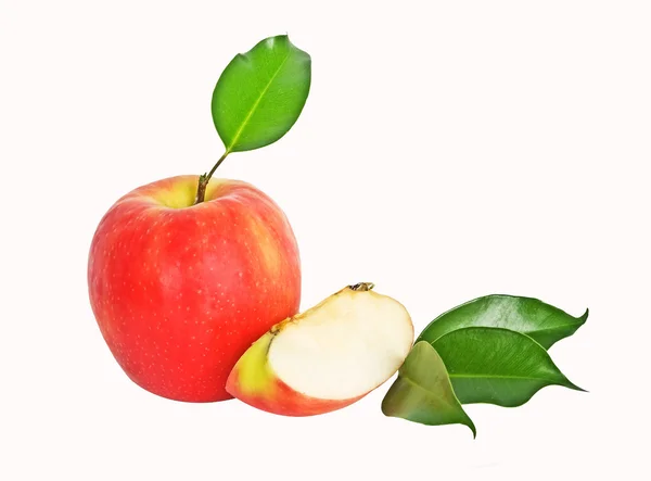 Κόκκινο μήλο και το τμήμα — Φωτογραφία Αρχείου