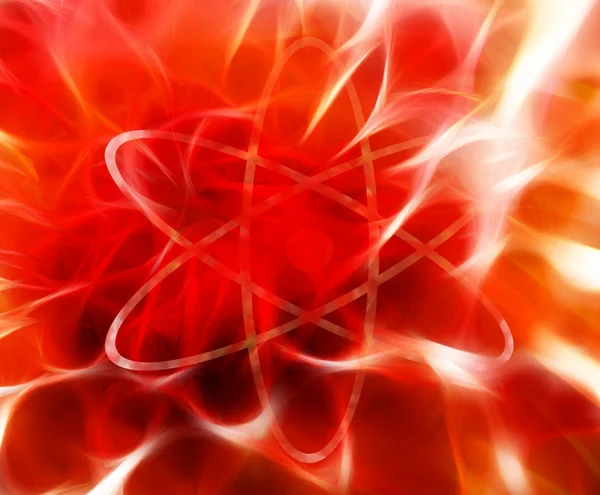 Röd Atom Abstrakt Konceptuella Bakgrundsbild — Stockfoto