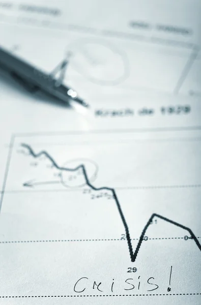 Diagrama Dados Representando Economia Crise — Fotografia de Stock