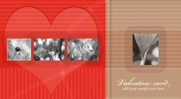 Valentinstag Rote Karte Mit Platz Für Beispieltext — Stockfoto