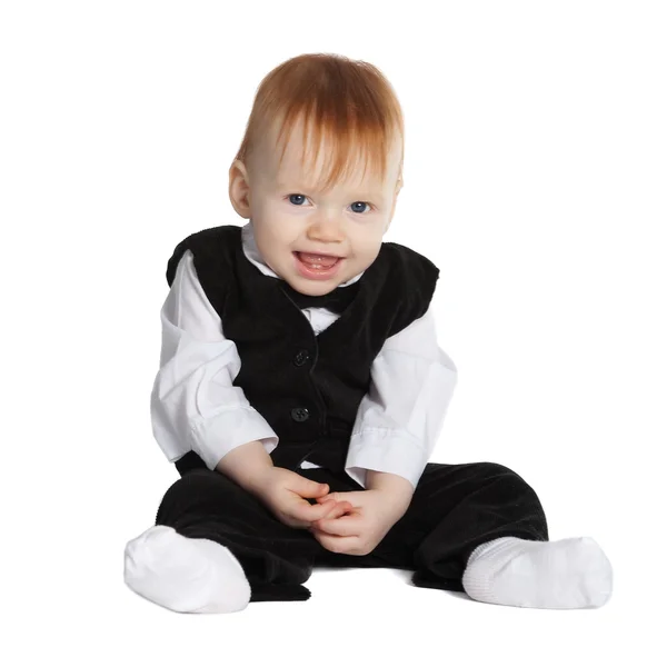 Little Funny Boy Isolated White — Stock Photo, Image