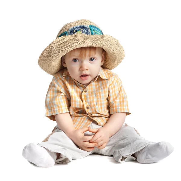 Смешной мальчик в шляпе — стоковое фото
