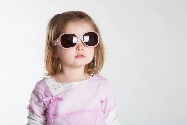 Little Girl Sunglasses Studio Photo — Stock Photo, Image