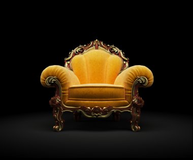 Antique chair isolated on white clipart