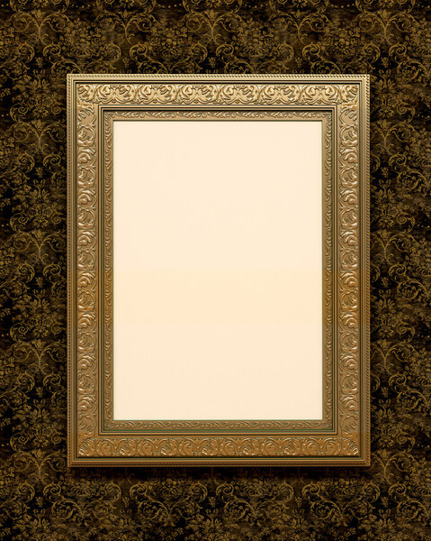 Bronze antique frame on the wall