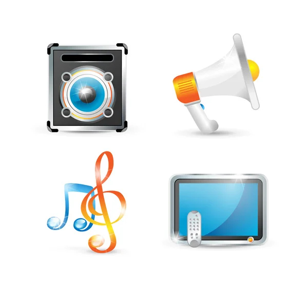Multimedia icons — Stock Vector