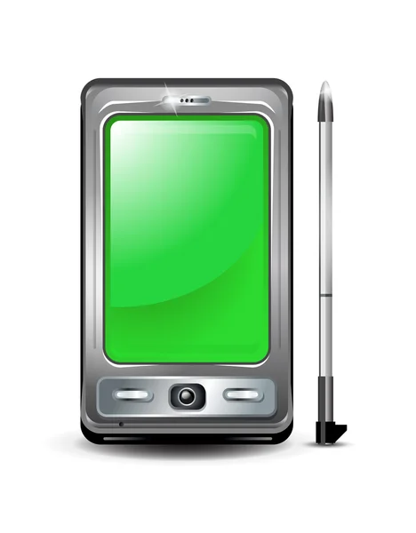 带有绿色屏幕的智能手机 — 图库矢量图片