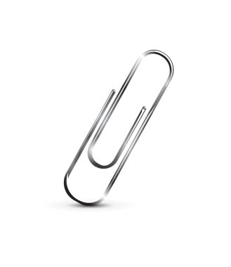 Realistic metal paper clip clipart