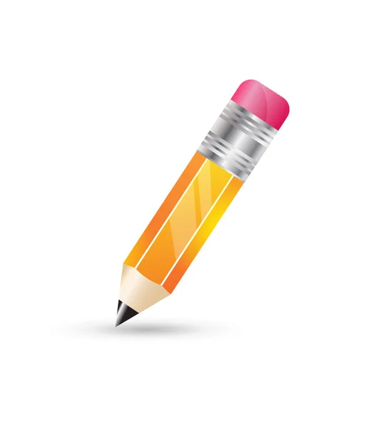 Pencil Icon White Backgroung — Stock Vector